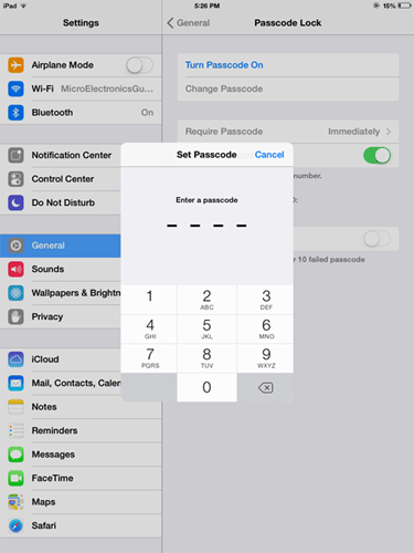 iOS 7 Enter Passcode